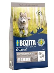 Bozita Original Puppy & Junior lielu šķirņu jauniem suņiem, ar jēru, 12 kg cena un informācija | Sausā barība suņiem | 220.lv