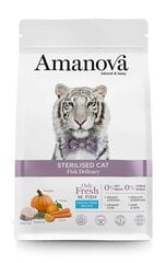 Amanova Delicacy pieaugušiem sterilizētiem kaķiem, ar zivīm, 1,5 kg cena un informācija | Sausā barība kaķiem | 220.lv