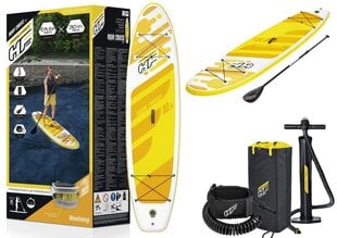 Piepūšamais airu dēlis Sup Hydro-Force 320x76x12cm, dzeltens, Bestway 65348 cena un informācija | Laivas un kajaki | 220.lv