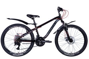 Bērnu velosipēds Davi Flint Disc, 24", 125-155 cm, melns cena un informācija | Velosipēdi | 220.lv