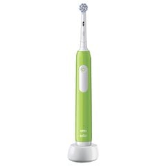 Oral-b Pro Junior 6+ zaļā zobu birste + 4x EB-10A Color rezerves uzgalis cena un informācija | Elektriskās zobu birstes | 220.lv