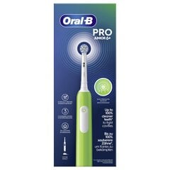 Oral-b Pro Junior 6+ Zaļā zobu birste + 4x EB-10A Color rezerves uzgalis + balts apvalks cena un informācija | Elektriskās zobu birstes | 220.lv