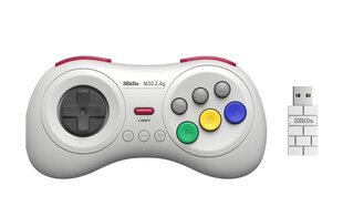 8BitDo M30 2.4G bezvadu tālvadības pults (Baltā) cena un informācija | Spēļu stūres | 220.lv