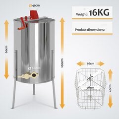 Вытяжка для меда с крышкой, ''HB'', нержавеющая сталь, 4 ячейки 24 x 42 см. цена и информация | Принадлежности для большой бытовой техники | 220.lv