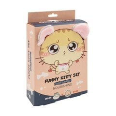 MOND'SUB Funny Kitty Set Mask &amp; Band komplekts - barojošs sejas maskas komplekts ar loksnes masku + kaķēna lentu komplekts cena un informācija | Sejas maskas, acu maskas | 220.lv