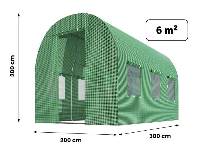 Dārza siltumnīca Fluxar Home 6 m² 300 x 200 cm, zaļa цена и информация | Siltumnīcas | 220.lv