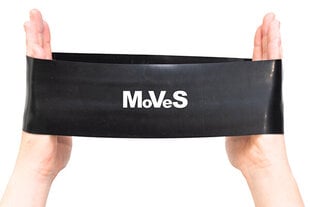 MoVeS treniņlente Loop plata, vissmagākā/melna, 30*7,5 cm cena un informācija | Fitnesa gumijas, gredzeni | 220.lv