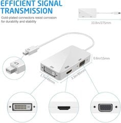 Адаптер Ozvavzk ‎MO-DP-01 Mini DisplayPort to HDMI VGA DVI цена и информация | Адаптеры и USB разветвители | 220.lv