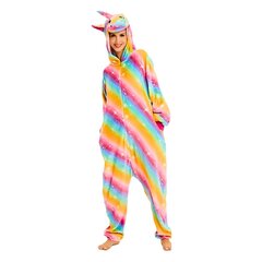 Kigurumi pidžama Rainbow Unicorn kostīms S: 145 - 155cm cena un informācija | Naktskrekli, pidžamas | 220.lv