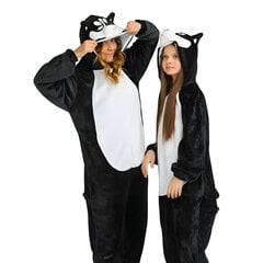 Pidžama Onesie Kigurumi Kostīms Pārģērbšanās Melns Husky S: 145 - 155cm cena un informācija | Naktskrekli, pidžamas | 220.lv