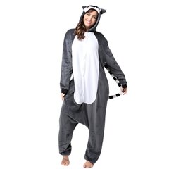 Onesie Kigurumi pidžama Lemur Pārģērbšanās kostīms S: 145 - 155cm cena un informācija | Naktskrekli, pidžamas | 220.lv