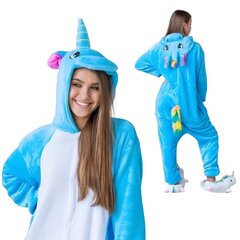 Kombinezons Kigurumi pidžama Zils vienradzis kostīms S: 145 - 155cm cena un informācija | Naktskrekli, pidžamas | 220.lv