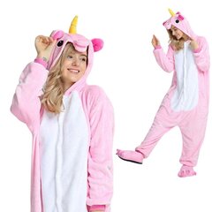 Pidžama Onesie Kigurumi Pārģērbšanās kostīms Rozā vienradzis S: 145-155cm cena un informācija | Naktskrekli, pidžamas | 220.lv