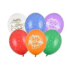 Balonu komplekts "Happy Birthday To You" krāsains 30cm 6 gab cena un informācija | Baloni | 220.lv