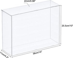 Карта поиска Витрина акриловая, прозрачная, 36x11x25,5 см цена и информация | Ящики для вещей | 220.lv