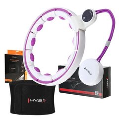 Komplekts SET HULA HOOP MAGNETIC WHITE/VIOLET HHM17 WITH WEIGHT + COUNTER HMS + WAIST SUPPORT BR163 RED cena un informācija | Citas fitnesa preces | 220.lv