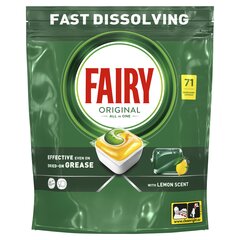 Trauku mazgājamās mašīnas tabletes Fairy Original All in One Lemon, 71 gab. cena un informācija | Trauku mazgāšanas līdzekļi | 220.lv