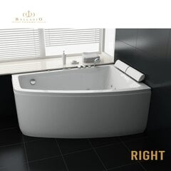 Массажная Bанна C Bодным и Bоздушным Mассажем Bellagio Luxury Bolle, 180х120 см, Правосторонняя цена и информация | Массажные ванны для ног | 220.lv