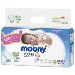 Moony Autiņbiksītes NB 0-3 kg 30gab cena un informācija | Autiņbiksītes | 220.lv