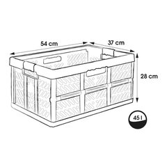 Saliekamā kaste ar kravnesību līdz 50kg Ben 54x37x28cm 45L zila cena un informācija | Veļas grozi un mantu uzglabāšanas kastes | 220.lv