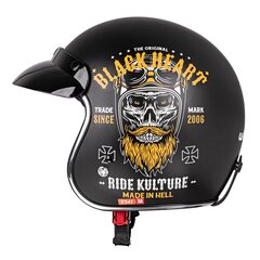 Moto ķivere W-TEC V541 Black Heart — Skull Horn black S cena un informācija | Moto ķiveres | 220.lv