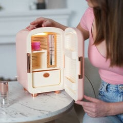 Kosmētikas ledusskapis ar LED spoguli Beautifly Blush, 7 L cena un informācija | Kosmētikas somas, spoguļi | 220.lv