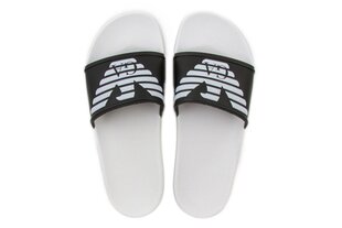 Emporio Armani pludmales apģērbs unisex slip-on flip-flops balti un melni cena un informācija | Vīriešu iešļūcenes, čības, sandales | 220.lv