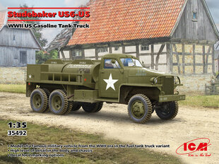 Līmējošais modelis ICM 35492 WWII US Gasoline Tank Truck Studebaker US6-U5 1/35 cena un informācija | Līmējamie modeļi | 220.lv