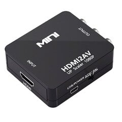 iLike HD6 Мини Цифро-аналоговый конвертер HDMI входа в 3RCA выход Мини USB-питание Черный (OEM) цена и информация | Адаптеры и USB разветвители | 220.lv