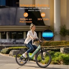 Elektriskais velosipēds HillMiles MileCity 26'', zaļš cena un informācija | Elektrovelosipēdi | 220.lv