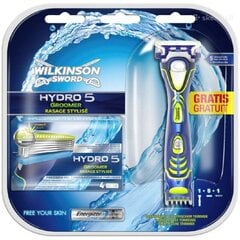 Wilkinson Sword skūšanās komplekts - Hydro 5 Groomer 4in1 + asmeņi 4 gab. cena un informācija | Skūšanās piederumi, kosmētika | 220.lv