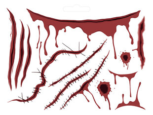 Tetovējumu komplekts "Asinis" 13 gab cena un informācija | Karnevāla tērpi, maskas | 220.lv