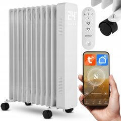 Elektriskais eļļas radiators Maltec ar Wifi, 2500W, balts cena un informācija | Sildītāji | 220.lv