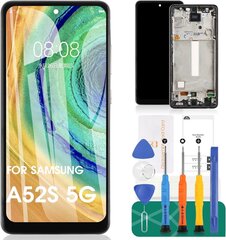 SRJTEK OLED priekš Samsung A52S 5G rezerves ekrāna komplekts ar rāmi (atbalsta pirkstu nospiedumus) cena un informācija | Ekrāna aizsargstikli | 220.lv