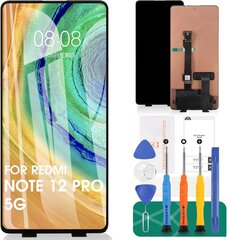 OLED LCD ekrāna aizstājējs Xiaomi Redmi Note 12 Pro 5G 2022 priekš Redmi Note 12 Pro 5G 22101316C Touch Remonta komplekts bez rāmja (melns, nav 4G) cena un informācija | Ekrāna aizsargstikli | 220.lv