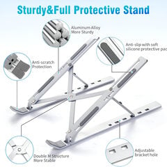 Izturīgs alumīnija sakausējuma klēpjdatora statīvs ar 6 dažādiem leņķiem LIVMAN N3 cena un informācija | Portatīvo datoru dzesēšanas paliktņi un citi piederumi | 220.lv