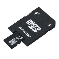 Micro SD 8GB karte ar SD adapteri cena un informācija | Atmiņas kartes mobilajiem telefoniem | 220.lv