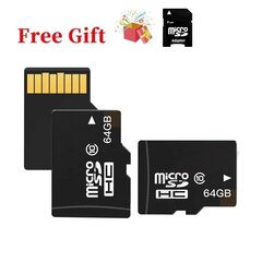 Micro SD 64GB atmiņas karte ar SD adapteri cena un informācija | Atmiņas kartes mobilajiem telefoniem | 220.lv