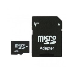 Micro SD 4GB atmiņas karte ar SD adapteri cena un informācija | Atmiņas kartes mobilajiem telefoniem | 220.lv