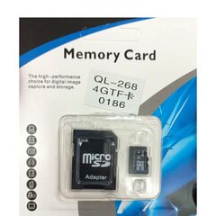 Micro SD 4GB atmiņas karte ar SD adapteri цена и информация | Карты памяти для мобильных телефонов | 220.lv