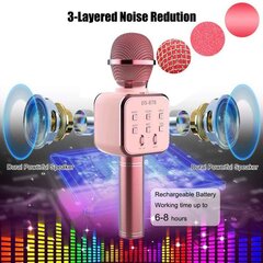 Karaoke bluetooth mikrofons - rozā zelts цена и информация | Микрофоны | 220.lv