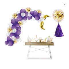 Svētku balonu vītne, 103gab + pumpis, 25-30cm, violeta nāriņa cena un informācija | Baloni | 220.lv