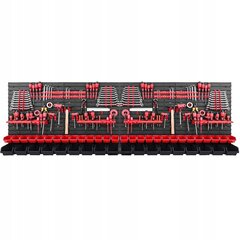 Instrumentu siena ar dažādiem plauktiem 2304 mm x 780 mm + 32 kastītes cena un informācija | Instrumentu kastes | 220.lv