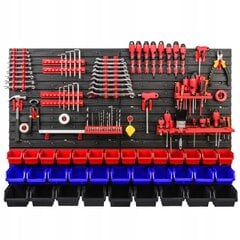 Стенка для инструментов с различными полками 1152 mm x 780 mm + 34 ящиков цена и информация | Ящики для инструментов, держатели | 220.lv