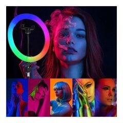 Gredzena LED gaisma RGB lampa 30 cm ar statīvu цена и информация | Осветительное оборудование для фотосъемок | 220.lv