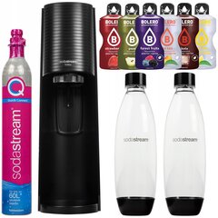 Saturator SodaStream Terra Black + 2 pudeles + Bolero nūjiņas 6 garšu komplekts цена и информация | Аппараты для газирования воды | 220.lv