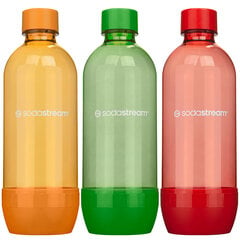 SodaStream 3x1L pudeles oranža/zaļa/sarkana cena un informācija | Gāzētā ūdens aparāti | 220.lv