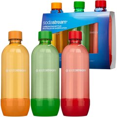 SodaStream 3x1L pudeles oranža/zaļa/sarkana cena un informācija | Gāzētā ūdens aparāti | 220.lv