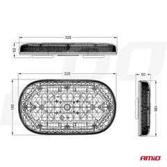 Magnētiskais mirgotājs 48 smd led 12-24V cena un informācija | Auto piederumi | 220.lv