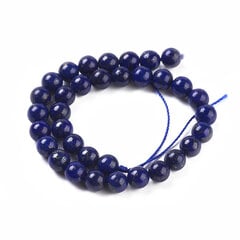 Pērlītes Dabīgais Lapis Lazuli 6mm Zilais, 28gb/18cm/vītne cena un informācija | Rotu veidošana, pērļošana | 220.lv